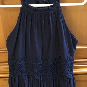 Eliza J Navy Halter Midi Dress